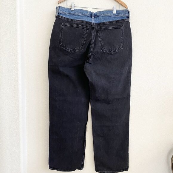 Abercrombie & Fitch The '90s Relaxed Jean High Rise 33 / 16L Black Blue - Picture 10 of 12